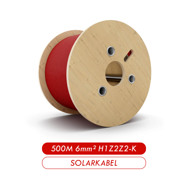 500m Solarkabel 6mm² Kupfer Kabel H1Z2Z2-K Rot