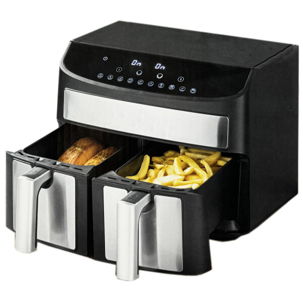 GOURMETmaxx 7L Heißluftfritteuse Doppelkammer Digital Fritteuse Touch Display