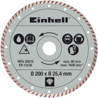 Einhell Diamanttrennscheibe 200 mm x 25,4 mm Turbo...