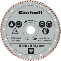 Einhell Diamanttrennscheibe 200 x 25,4 Trennscheibe...