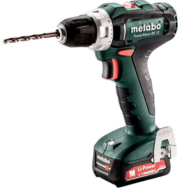 Metabo 12 V Akku-Bohrschrauber PowerMaxx BS 12 inkl. 2 x 2 Ah Akkus mit Koffer