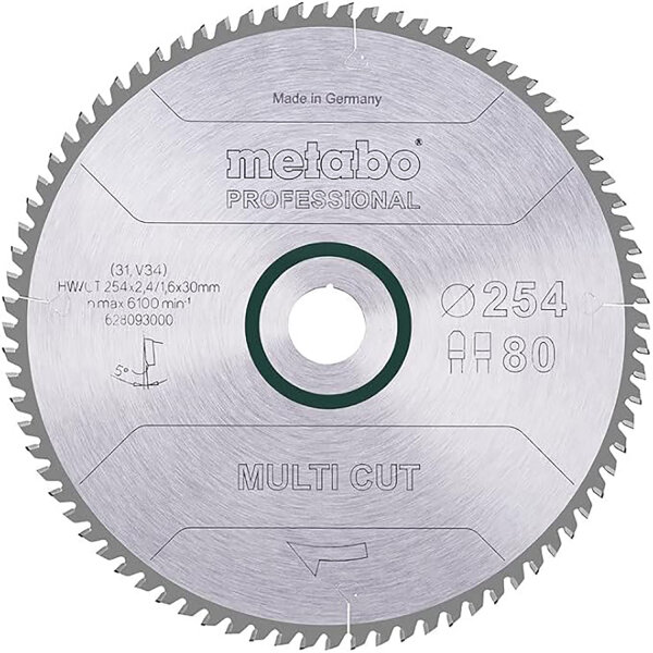 Metabo Professional Kreissägeblatt multi cut 254 x 30 mm 628093000