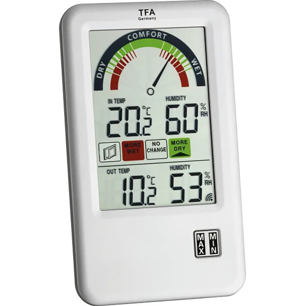 TFA Digitales Funk Thermo Hygrometer Silber Bel Air