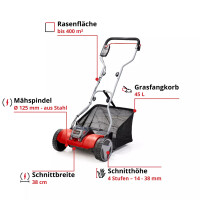 Einhell Akku Spindelmäher GE-HM 18/38 Li-Solo gebraucht ohne Fangkorb