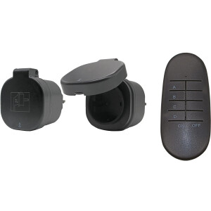 Emil Lux Funkschalter Set Funksteckdose Funk Fernbedienung 30m 2+1 Outdoor Außen