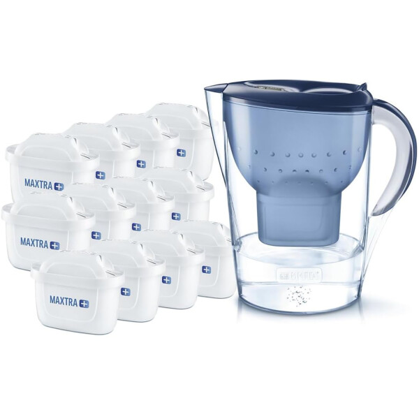 BRITA Wasserfilter-Kanne Marella blau inkl. 12 Filter