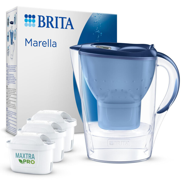 BRITA Wasserfilter-Kanne Marella blau inkl. 3 Filter