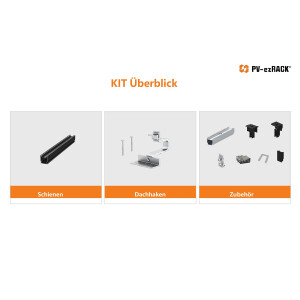 Clenergy PV EZ-Rack Montagesystem für Schrägdach 10-40 Komplettset inkl. Zubehör Set