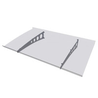 Gutta Pultvordach Pico Top 140 Verzinkt/Klar 140 cm x 90 cm x 6 cm