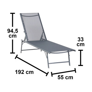 Casma Sonnenliege Gartenliege Liegestuhl Relaxliege Stahl...