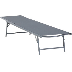 Casma Sonnenliege Gartenliege Liegestuhl Relaxliege Stahl Polyester Grau