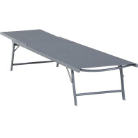 Casma Sonnenliege Gartenliege Liegestuhl Relaxliege Stahl Polyester Grau