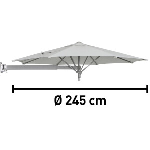 Ampelschirm Sonnenschirm Grau-Silber mit Dreh- & Neigungsfunktion Ø 245 cm