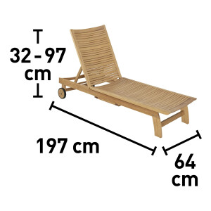 Sonnenliege Gartenliege Liegestuhl Relaxliege klappbar rollbar Holz Chelsea FSC®