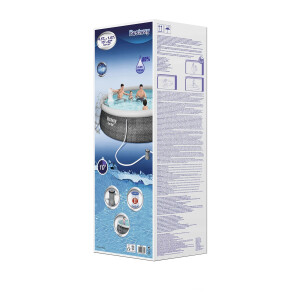 Bestway Fast Set Aufstellpool-Set Komplettset Ø 457 x 107 cm Rund Schiefergrau