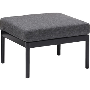 Lounge-Set Sitzgarnitur Skipton 2-teilig mit Hocker Teakholz Schwarz-Anthrazit