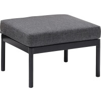 Lounge-Set Sitzgarnitur Skipton 2-teilig mit Hocker Teakholz Schwarz-Anthrazit