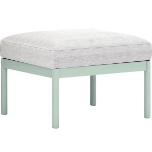 Lounge-Set Sitzgarnitur Skipton 2-teilig mit Hocker Teakholz Mint-Beige