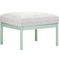 Lounge-Set Sitzgarnitur Skipton 2-teilig mit Hocker Teakholz Mint-Beige