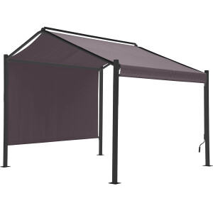 Stahl Pavillon Überdachung Gartenlaube Bacliff 3 m x 3 m x 2,8 m Anthrazit