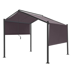 Stahl Pavillon Überdachung Gartenlaube Bacliff 3 m x 3 m x 2,8 m Anthrazit