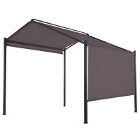Stahl Pavillon Überdachung Gartenlaube Bacliff 3 m x 3 m x 2,8 m Anthrazit
