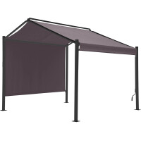 Stahl Pavillon Überdachung Gartenlaube Bacliff 3 m x 3 m x 2,8 m Anthrazit