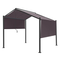 Stahl Pavillon Überdachung Gartenlaube Bacliff 3 m x 3 m x 2,8 m Anthrazit