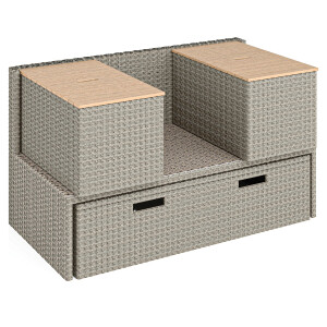 Lounge-Set Sitzgruppe Terrassenmöbel-Set Bostonia 4-tlg. Polyrattan Hellbraun