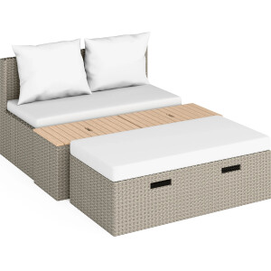 Lounge-Set Sitzgruppe Terrassenmöbel-Set Bostonia 4-tlg. Polyrattan Hellbraun