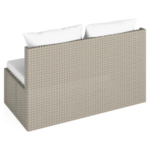 Lounge-Set Sitzgruppe Terrassenmöbel-Set Bostonia 4-tlg. Polyrattan Hellbraun