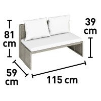Lounge-Set Sitzgruppe Terrassenmöbel-Set Bostonia 4-tlg. Polyrattan Hellbraun