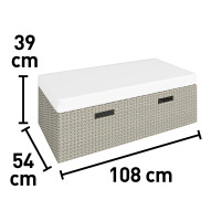 Lounge-Set Sitzgruppe Terrassenmöbel-Set Bostonia 4-tlg. Polyrattan Hellbraun