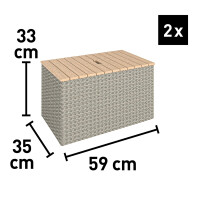 Lounge-Set Sitzgruppe Terrassenmöbel-Set Bostonia 4-tlg. Polyrattan Hellbraun