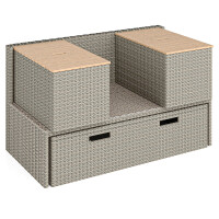 Lounge-Set Sitzgruppe Terrassenmöbel-Set Bostonia 4-tlg. Polyrattan Hellbraun