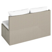 Lounge-Set Sitzgruppe Terrassenmöbel-Set Bostonia 4-tlg. Polyrattan Hellbraun