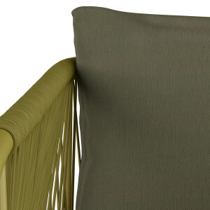 Lounge-Set Sitzgarnitur mit Esstisch Scafford 4-teilig mit Seilbespannung Oliv