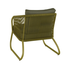 Lounge-Set Sitzgarnitur mit Esstisch Scafford 4-teilig mit Seilbespannung Oliv