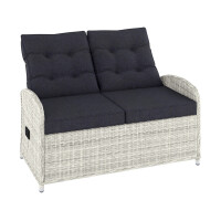 Lounge-Set mit Esstisch Kalgan 6-teilig Wicker Eisgrau Anthr