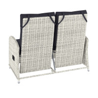 Lounge-Set mit Esstisch Kalgan 6-teilig Wicker Eisgrau Anthr