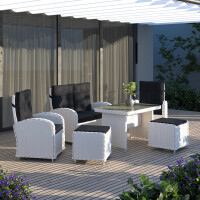 Sitzgruppe Outdoor-Lounge Terrassenmöbel Kalgan 6-tlg. Aluminium Eisgrau