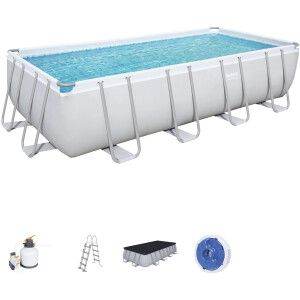 Bestway Stahlrahmenpool-Set Power Steel 549 cm x 274 cm x 122 cm Rechteckig