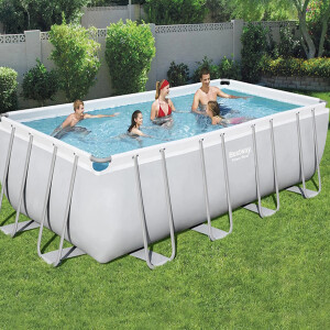 Bestway Stahlrahmenpool-Set Power Steel 549 cm x 274 cm x 122 cm Rechteckig