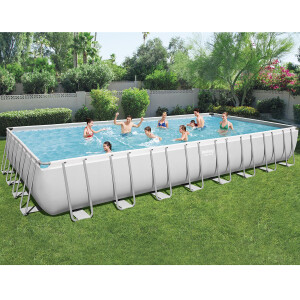 Bestway Power Steel Rechteck-Rahmenpool Aufstellpool 956 x 488 x 132 cm