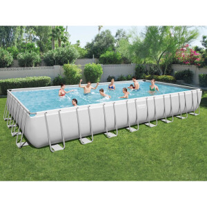 Bestway Power Stahl-Rechteck Rahmenpool Aufstellpool GS 956 x 488 x 132 cm