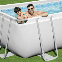Bestway Power Stahl-Rechteck Rahmenpool Aufstellpool GS 956 x 488 x 132 cm