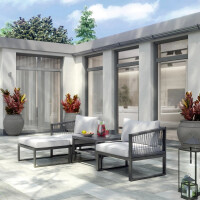 Lounge-Set Outdoor-Lounge Sitzlounge Willa 4-teilig aus Aluminium Anthrazit