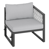 Lounge-Set Outdoor-Lounge Sitzlounge Willa 4-teilig aus Aluminium Anthrazit