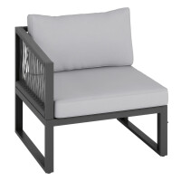 Lounge-Set Outdoor-Lounge Sitzlounge Willa 4-teilig aus Aluminium Anthrazit