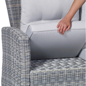 Lounge-Set Sitzlounge mit Esstisch Vermont 6-teilig aus Polyrattan Wave Cliff